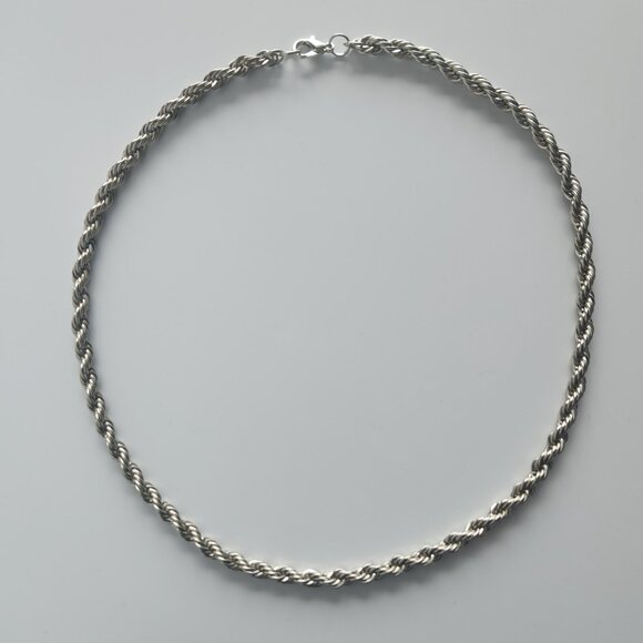 Vintage 18 inch silver rope chain necklace ✦ nice quality & non-tarnishing - Picture 7 of 10